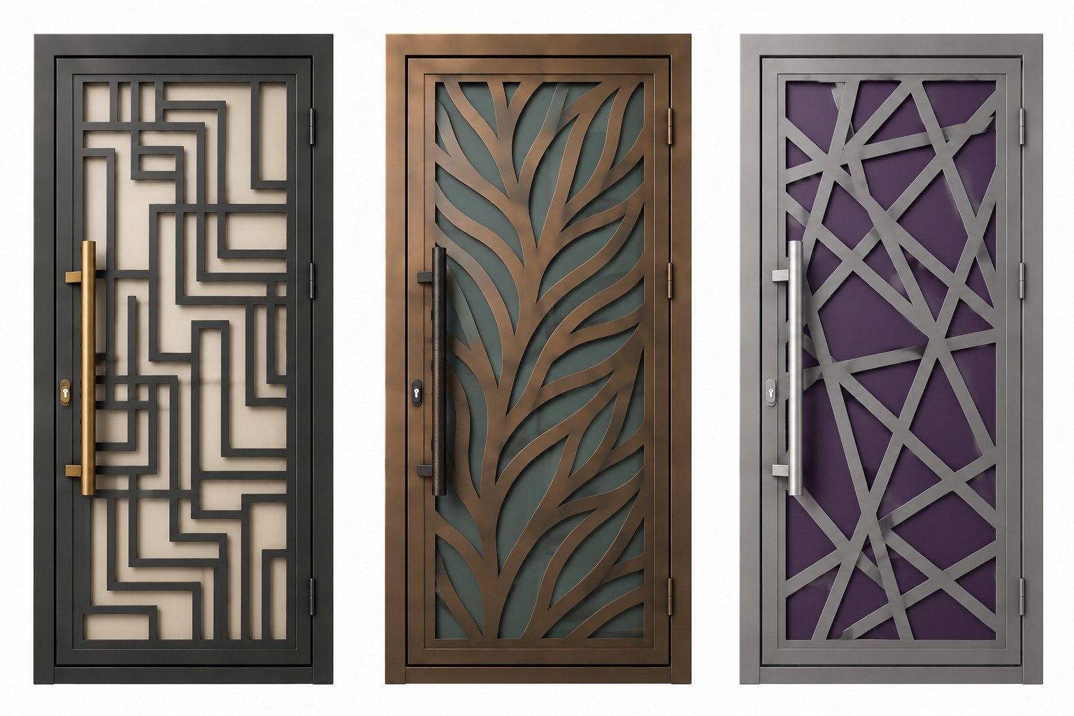 Maze, leaf & abstract collection — Doors Dublin steel door models 3014 3015 3016